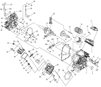 Engine 3 Diagram and Parts List for 0047602 (4122034 - 5464712)(2014) Generac Generator