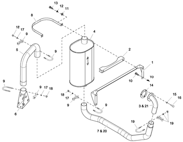 Muffler Exh 2.4l G2 Turbo Diagram and Parts List for BT03624ANAN (5008V31599)(2008) Generac Generator