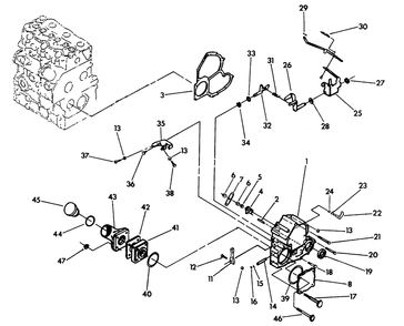 Timing Gear Housing And Governor Diagram and Parts List for 8950-0  Generac Generator