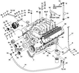 Engine Common Parts L/H Side Diagram and Parts List for ST07068ANSN (4704709 - 4705745)(2007) Generac Generator