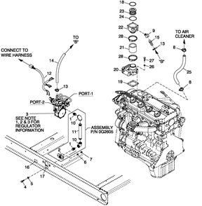 Fuel System Emissions Diagram and Parts List for QT04524AVSY (4775741 - 4811844)(2007) Generac Generator