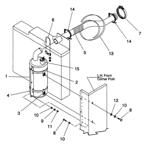 Muffler Diagram and Parts List for 4061-0  Generac Generator