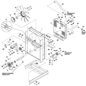 C2 Cooling System And Fan Drive Diagram and Parts List for QT03624ANAX (5930580 - 9222162)(2012) Generac Generator