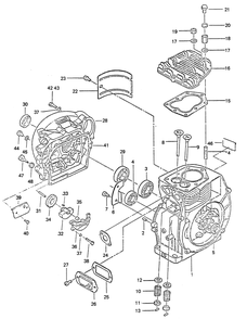 Cylinder Block Diagram and Parts List for 6894-1  Generac Generator