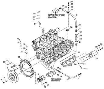 Ev Engine Common Parts Rh 4.6l G3 Rwd Diagram and Parts List for QT08046AVAN (4474879 - 4789408)(2007) Generac Generator