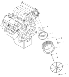 Air Cleaner Diagram and Parts List for 0049884 (4201876 - 4689477)(2006) Generac Generator