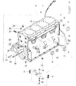 Cylinder Block Diagram and Parts List for 8451-0  Generac Welder