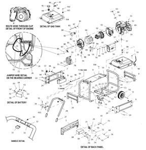 Part Location Diagram of 0H9529B Generac Bracket Mounting Handle