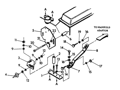 Dashpot And Governor Mounting Plate Diagram and Parts List for 9300-4  Generac Generator