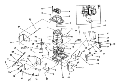 Engine Sheet Metal Diagram and Parts List for 9840-1  Generac Generator