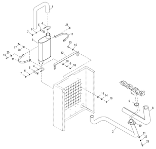 Muffler Diagram and Parts List for 0050280 (3960659)(2004) Generac Generator