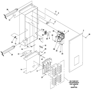 Load Center Exploded View Diagram and Parts List for RTSP100A1S (5007147 - 5506402)(2009) Generac Generator