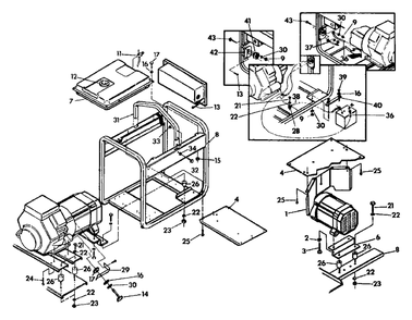 Replacement Parts For Generator Cradle Diagram and Parts List for 4W113A (9163-0)(9163-0) Generac Generator