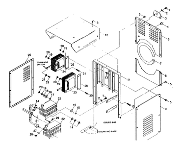 Panel Frame Diagram and Parts List for 1003-C  Generac Welder