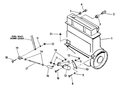 Engine Common Parts Diagram and Parts List for 9336-4  Generac Generator