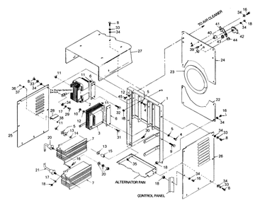 Sheet Metal Diagram and Parts List for 1008-B  Generac Welder
