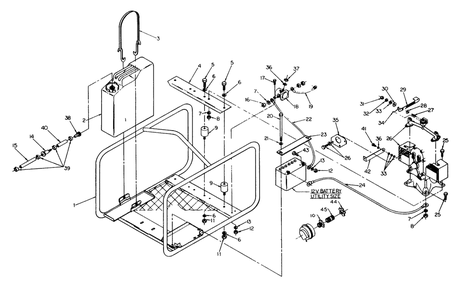 Cradle And Accessories 51310 Diagram and Parts List for 6958-2  Generac Welder