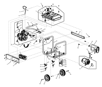 Part Location Diagram of 0H97620ST15 Generac Assembly Frame Gp5- 6.5kw Ps