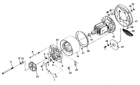 Alternator Diagram and Parts List for 1003-C  Generac Welder