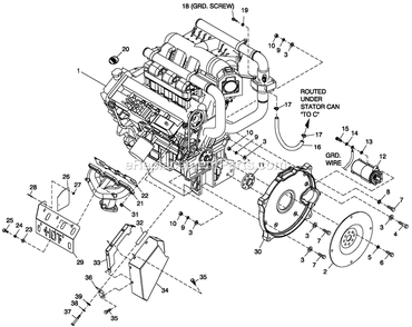 Ev Engcomprt 3.0l G3 L/H Diagram and Parts List for QT06030JVAN (5098532)(2008) Generac Generator