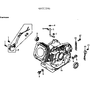 Crankcase Diagram and Parts List for GP7500E-5943-5  Generac Generator