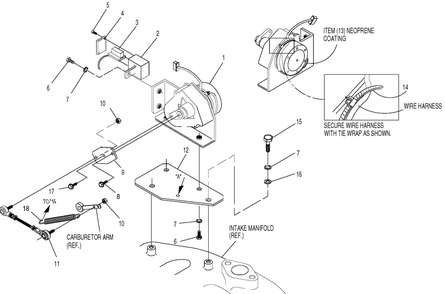 Ev Governor Assembly Diagram and Parts List for 0049132 (3797302 - 3797704)(2003) Generac Generator