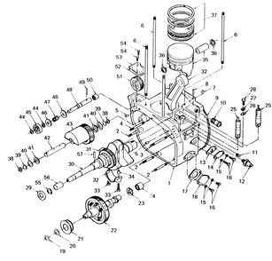 Crankcase Diagram and Parts List for 6980-0  Generac Generator