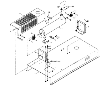 Exhaust Muffler Assembly Diagram and Parts List for 1006-B  Generac Welder