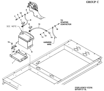 Ev Battery C1 1.6l Diagram and Parts List for 0053363 (4786586)(2007) Generac Generator