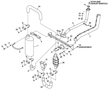 Muffler Exhaust 2.4l G2 Emissions Diagram and Parts List for ET04524ANSC (6091686 - 6940396)(2012) Generac Generator