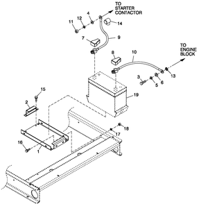 Battery Accessories Diagram and Parts List for 0055990 (5111202 - 5223746)(2008) Generac Generator