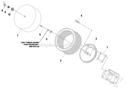 Ev Air Cleaner (1) Diagram and Parts List for QT02524GNANA (7056379)(2012) Generac Generator