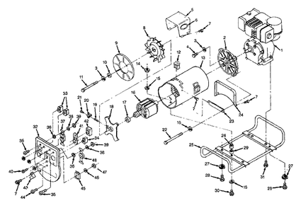 Generator Diagram and Parts List for 4W108A (8919-1)(8919-1) Generac Generator