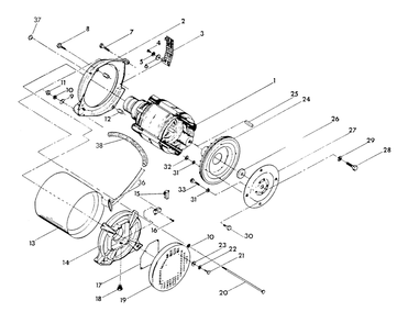Generator (Part 1) Diagram and Parts List for 9105-5  Generac Generator