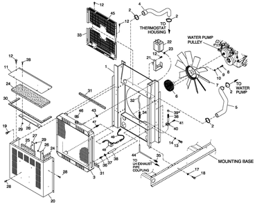 Ev Cool Pkg 3.9l 40kw Diagram and Parts List for 0052260 (0005V08705)(2005) Generac Generator