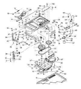 Base And Pulleys (Bottom Exhaust) Diagram and Parts List for 9010-1  Generac Generator