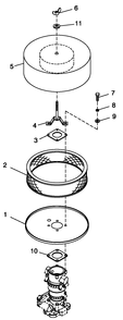 Air Cleaner 5.4l/6.8l Ford Diagram and Parts List for QT05554AVNNA (5667087 - 5693557)(2009) Generac Generator