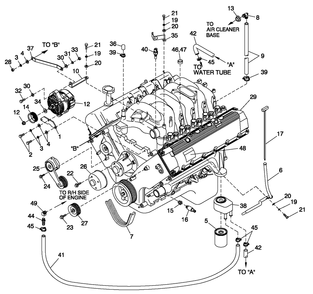 Engine Common Parts L/H Side Diagram and Parts List for QT07068ANANA (5217447)(2008) Generac Generator