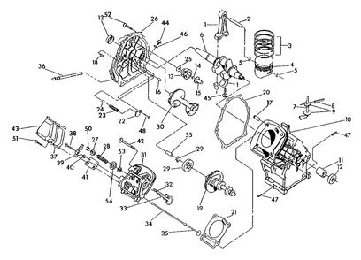 Long Block S Gn-Engine Drawing No. 89294 Diagram and Parts List for GN5500 (0488-0)(0488-0) Generac Generator