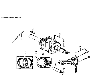 Crankshaft-Piston Diagram and Parts List for 006436-0  Generac Pressure Washer