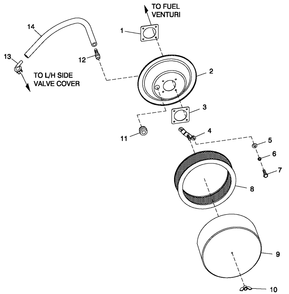 Ev Air Cleaner 3.0l G3 Diagram and Parts List for CT06030ANAN (1907V23210 - 4807V25565)(2007) Generac Generator