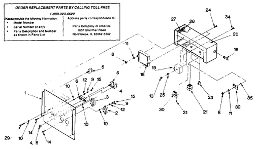 Control Panel Diagram and Parts List for 4W115C (9160-2)(9160-2) Generac Generator