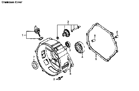 Crankcase cover Diagram and Parts List for 006673-0  Generac Generator