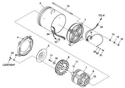 Cpl Alternator Direct Excitation Diagram and Parts List for 0052150 (4005V04485)(2005) Generac Generator