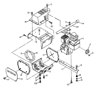 Engine Sheet Metal Diagram and Parts List for G1410 (8749-0)(8749-0) Generac Generator