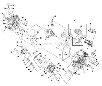 Ev Engine Gth990 Port Univ (1) Diagram and Parts List for 0057341 (9366550 - 50069417)(2015) Generac Generator