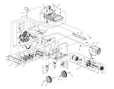Part Location Diagram of 0H9775C Generac Control Panel Assembly