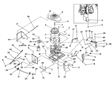Engine Enclosure Diagram and Parts List for 9840-2  Generac Generator