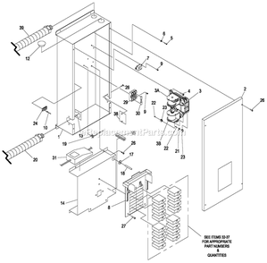 Load Center Exploded View Diagram and Parts List for RTSW100A1 (5240630)(2016) Generac Generator