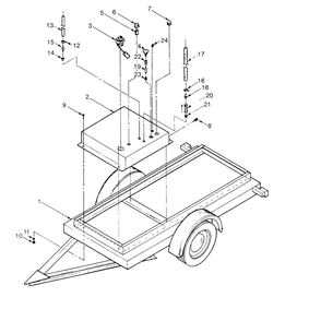 Fuel Tank And Trailer Diagram and Parts List for 9156-0  Generac Generator